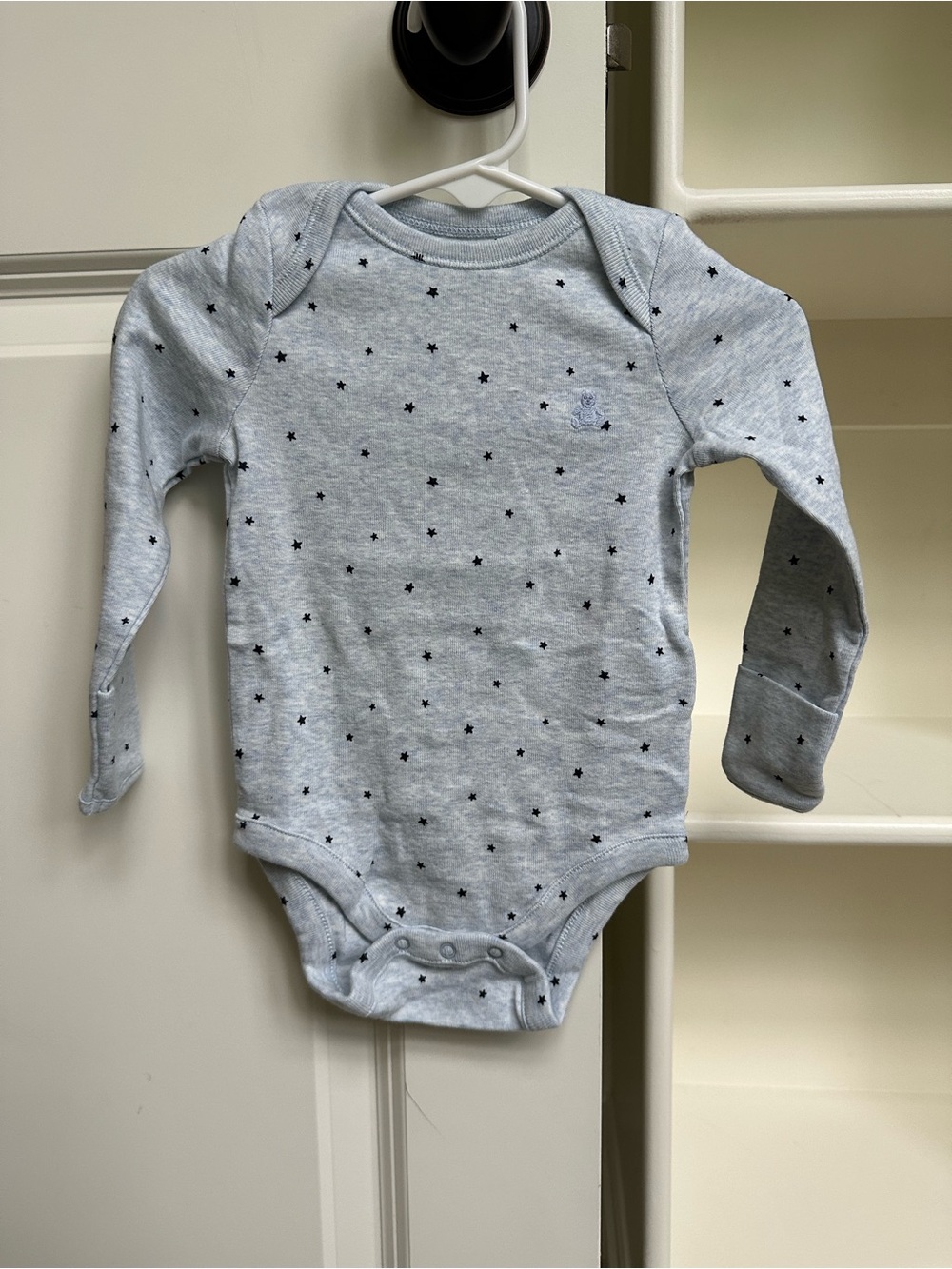 NWOT GAP Light Blue Long-Sleeve Star-Print Baby Bodysuit